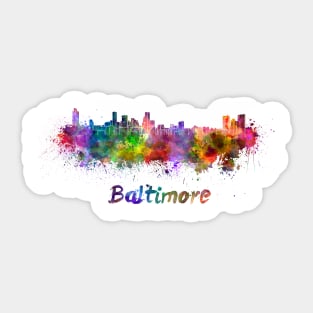 Baltimore skyline in watercolor Sticker